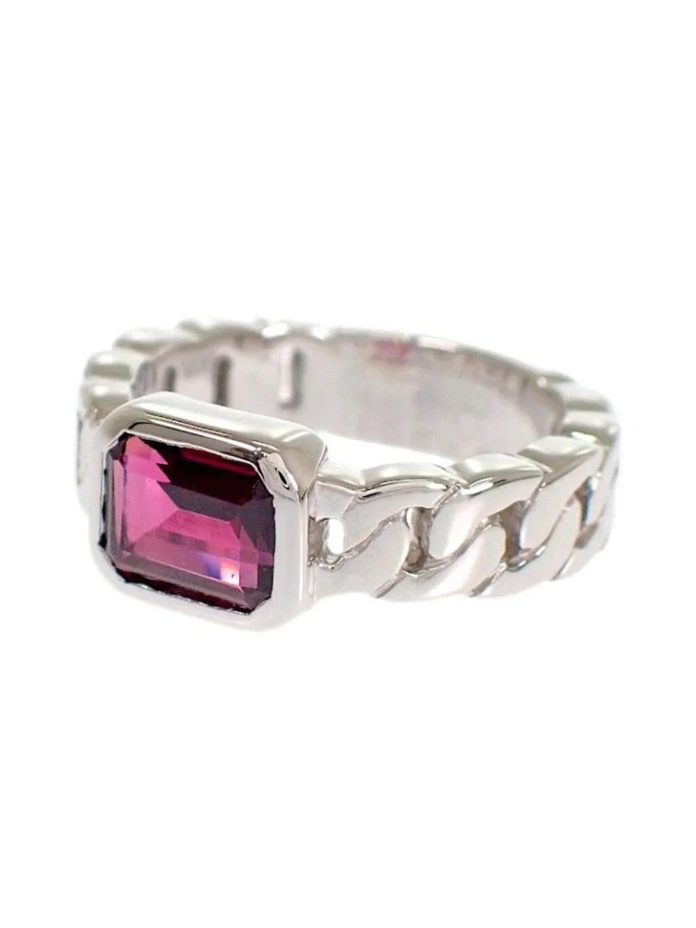 Chanel Premiere Ring 18k White Gold Pink Garnet